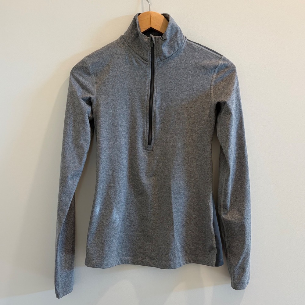 Nike Womens Dri-FIT Quarter Zip Pullover Heather Grey Running Top 803145-063 S